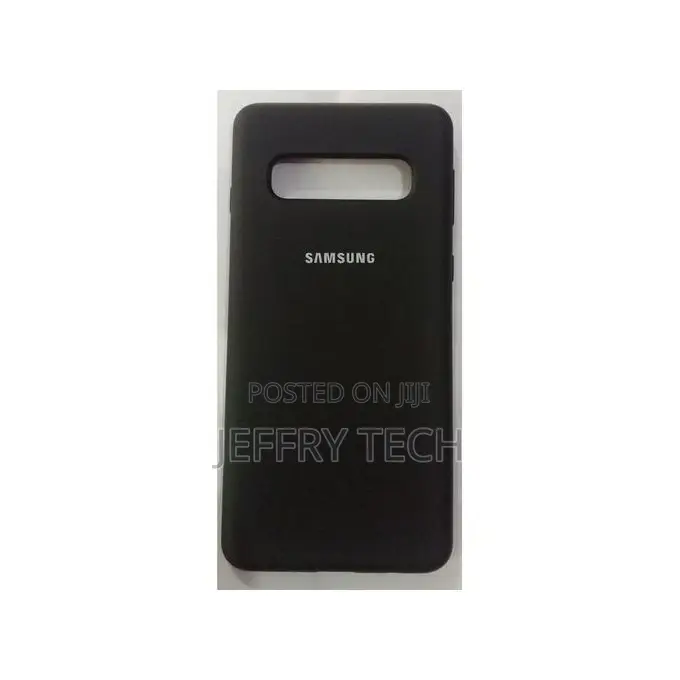 Samsung Galaxy S10 Silicone Back Case _Black + Free Screen G