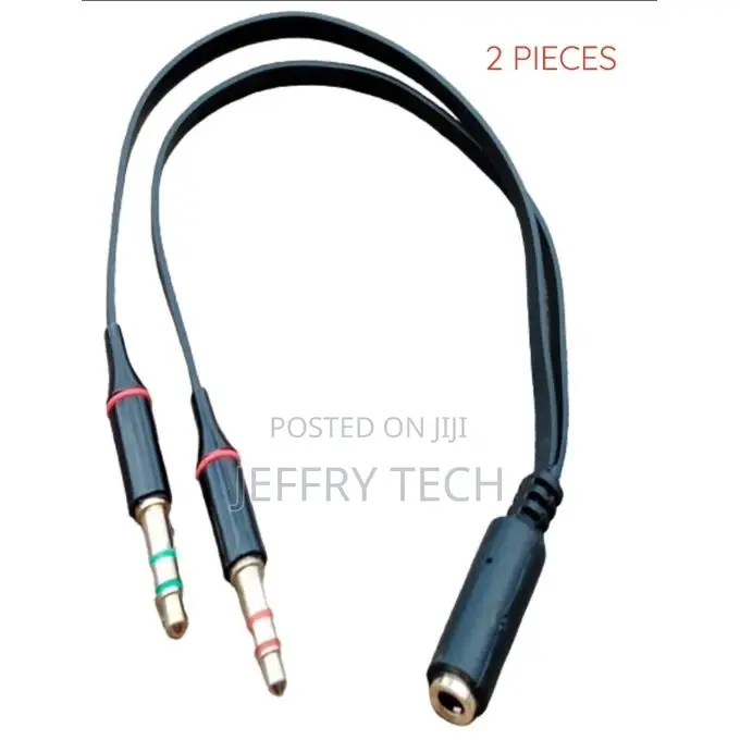 2x 35mm Audio Mic Splitter Y Cable Headphone Adapter 1 Femal