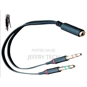 2x 35mm Audio Mic Splitter Y Cable Headphone Adapter 1 Femal