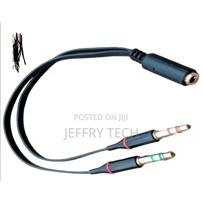 2x 35mm Audio Mic Splitter Y Cable Headphone Adapter 1 Femal
