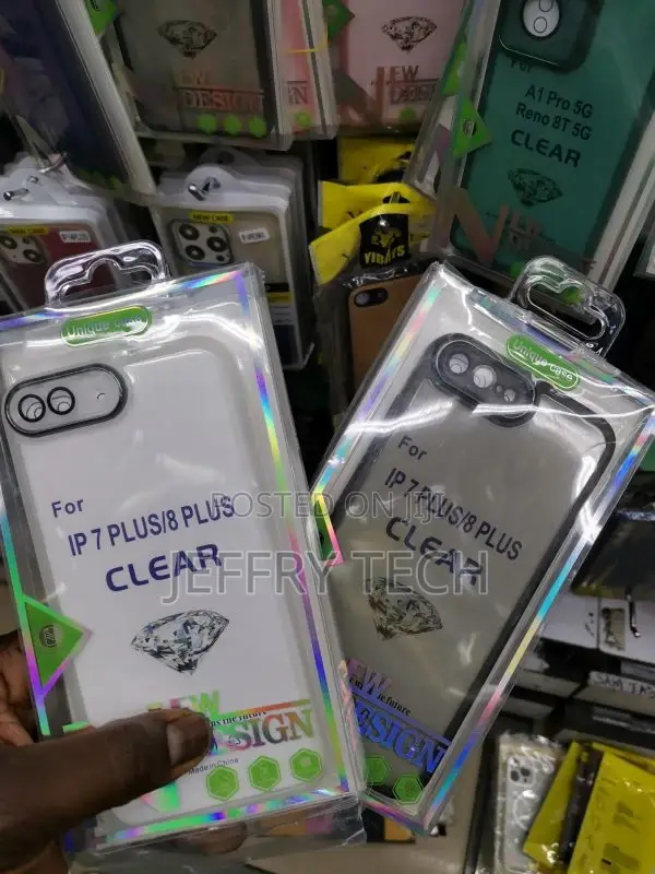 Clear TPU Gel Protective Cover With Colorful iPhone 8 Plus /