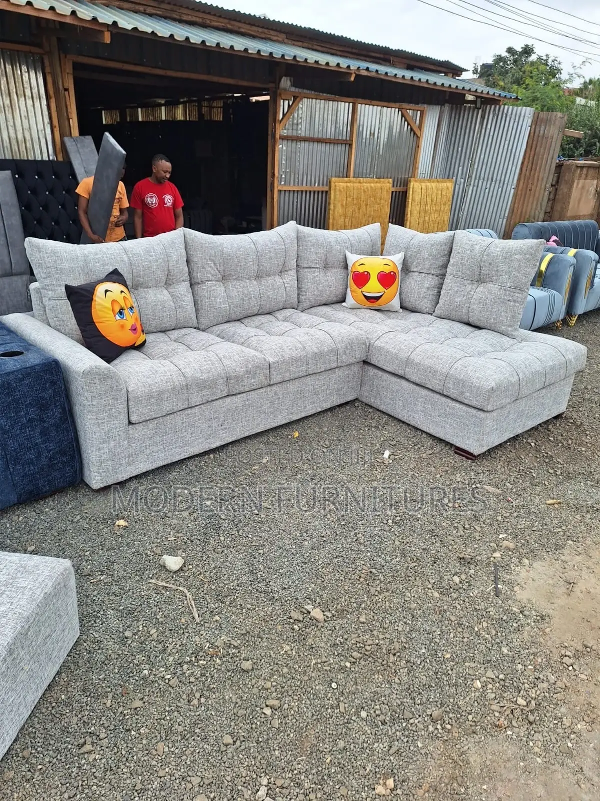 Grey Corner Sofa/Seat