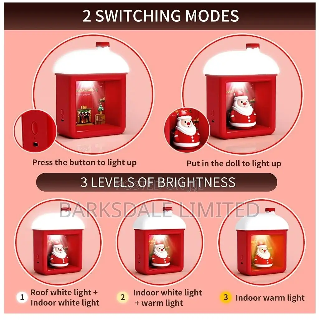 Red Christmas Snow House Snowman Santa Clause Xmas Led Light