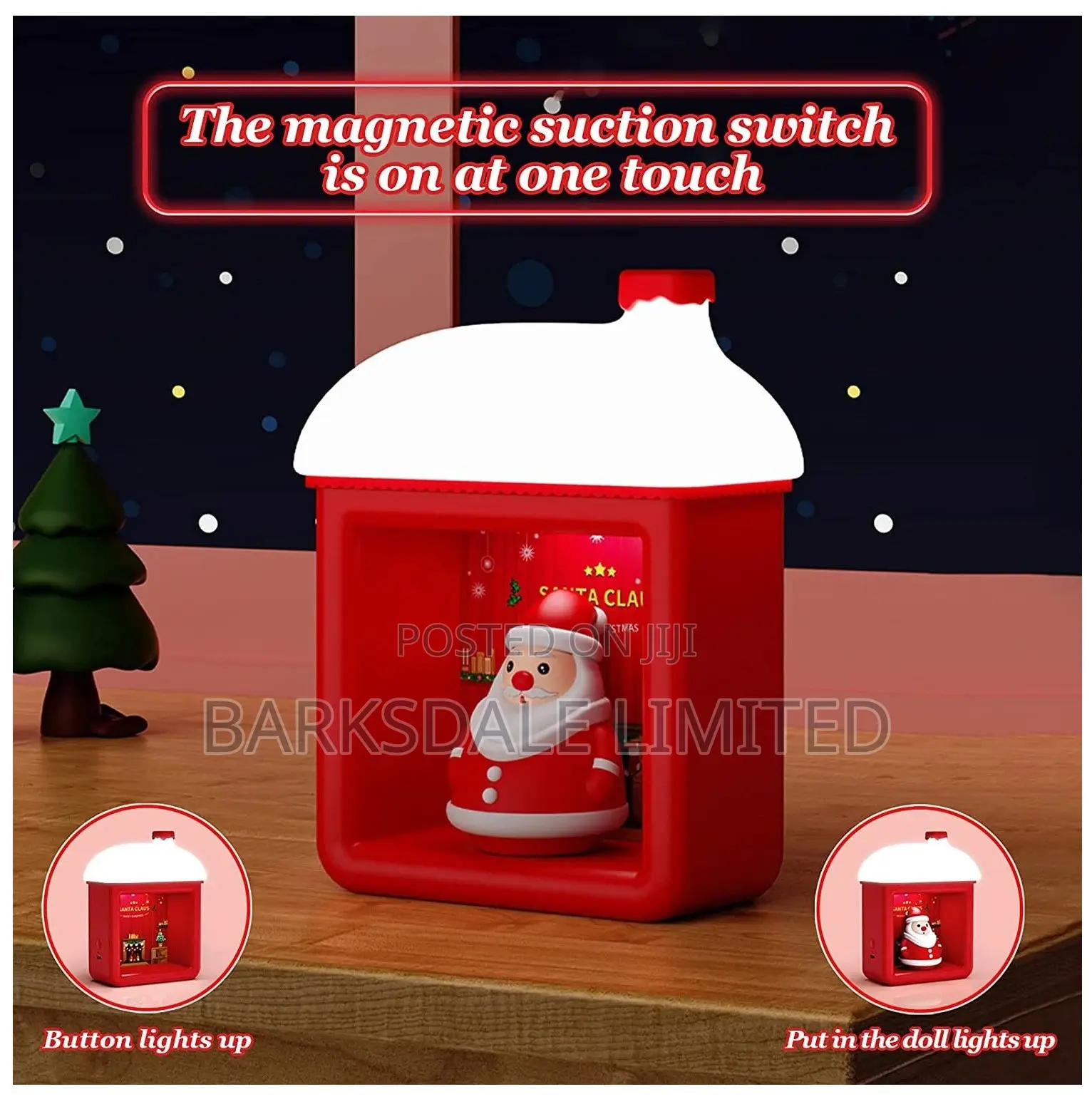 Red Christmas Snow House Snowman Santa Clause Xmas Led Light