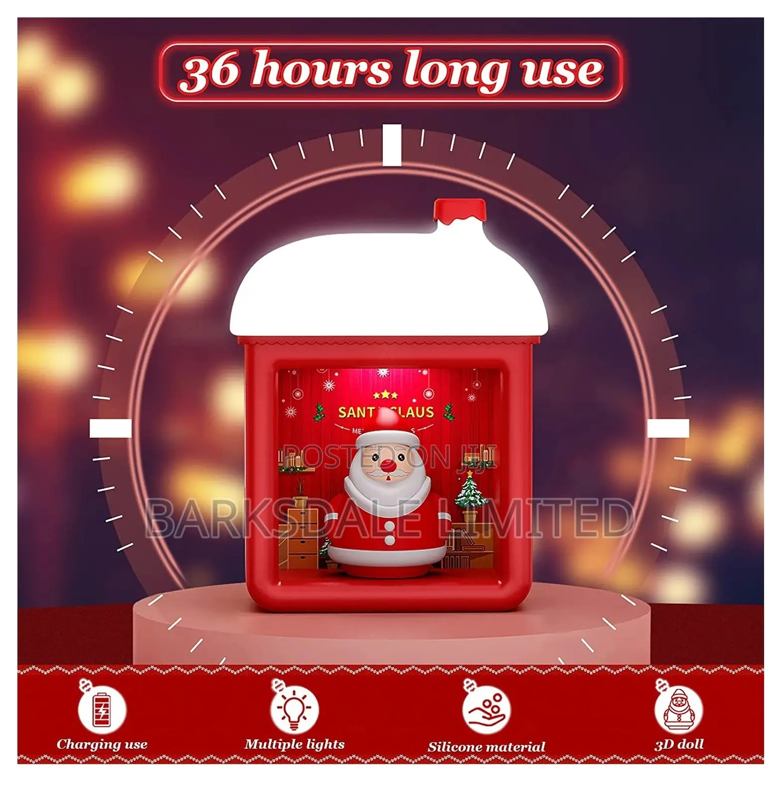 Red Christmas Snow House Snowman Santa Clause Xmas Led Light