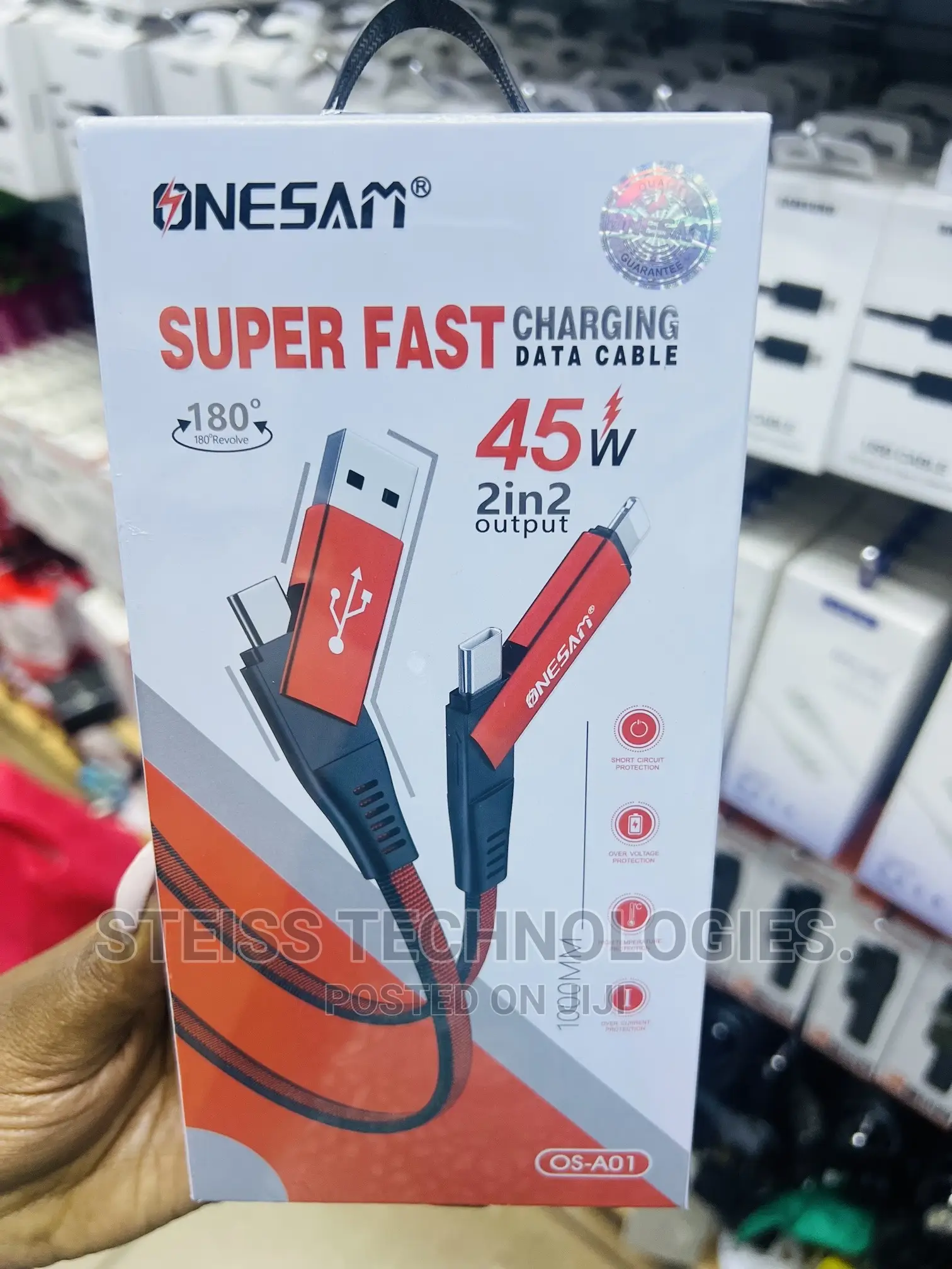 Onesam 2in 2 Fast Charging Cable