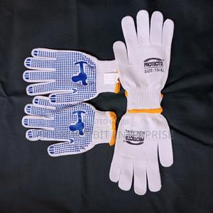 Hands Protection Construction PVC Cotton Gloves