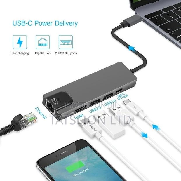 5 In1 USB Type-C to Multi-Port Ethernet Hub - thumbnail 2
