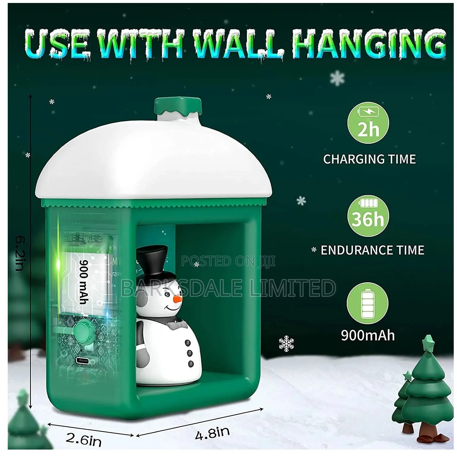 Green Christmas Snow Man House Snowman Santa Clause Xmas Led