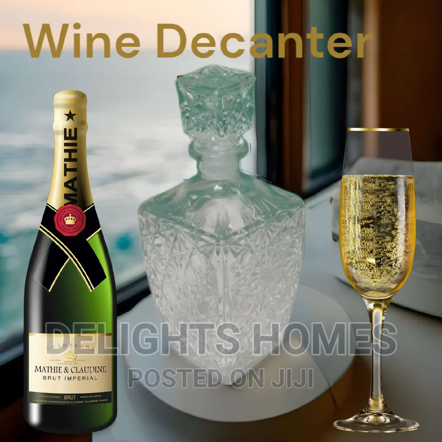 Glass Wine Decanter Square 750ml