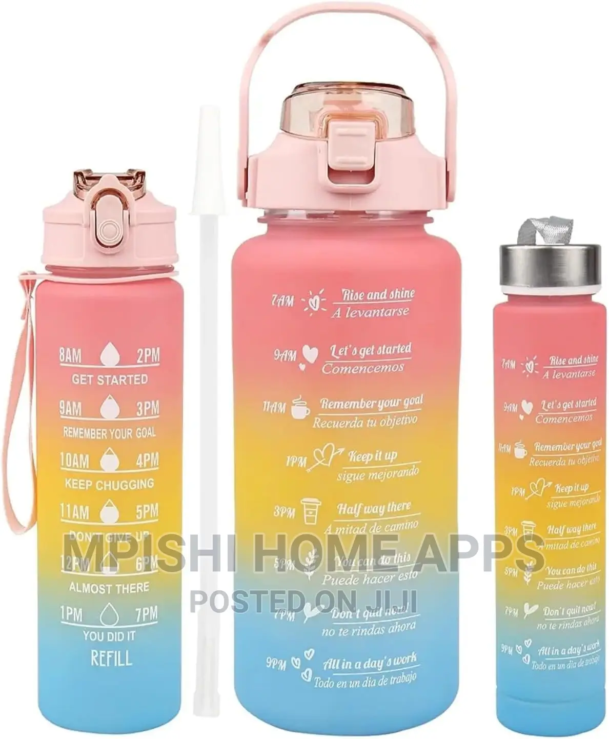 3 in 1 Motivational Water Bottle