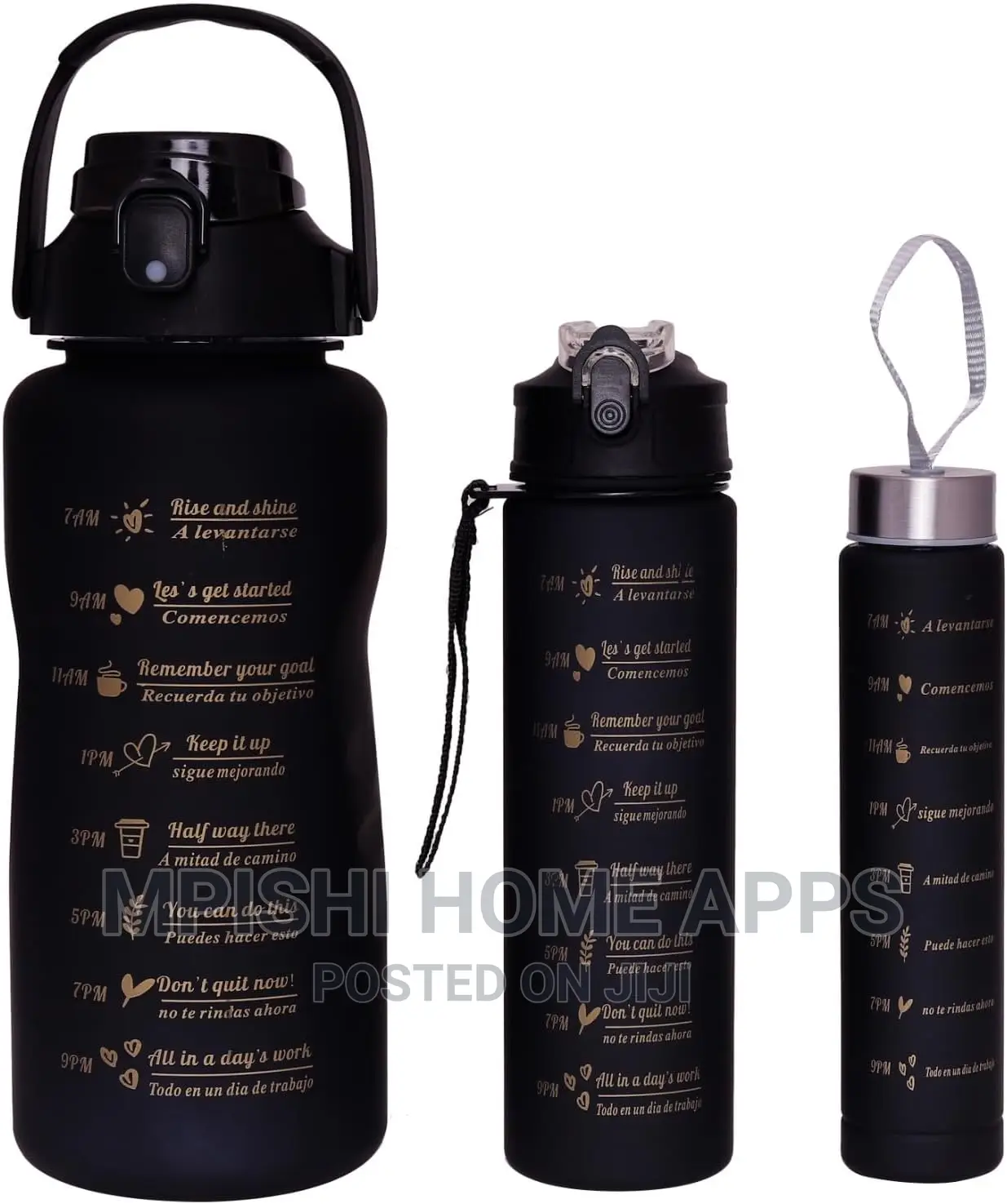3pcs Motivational Water Bottles