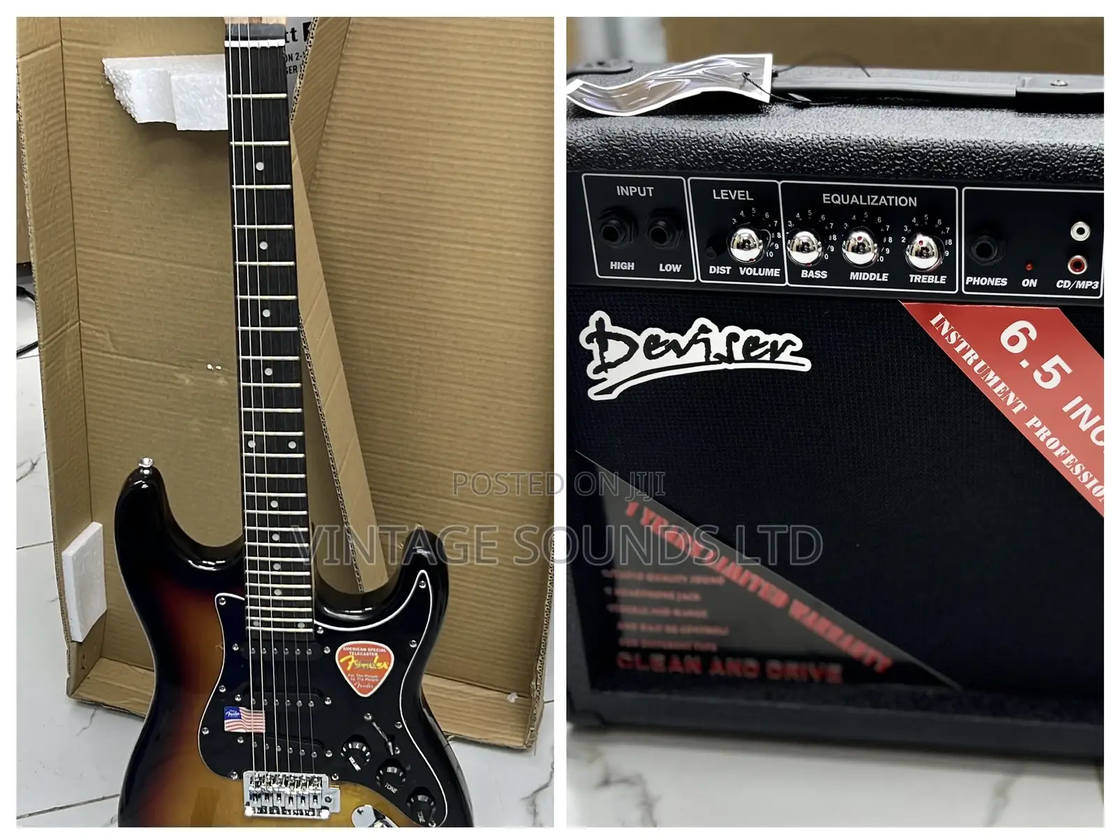 Fender Electric Guitar and Combo Speaker