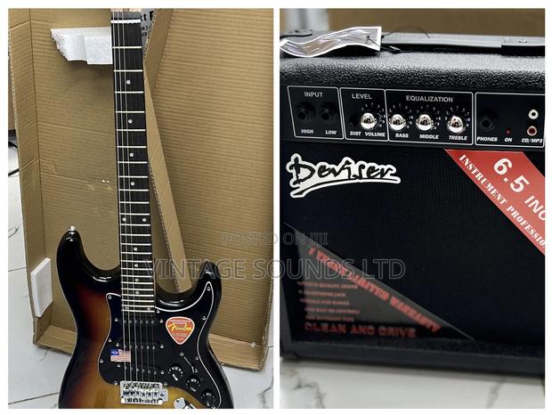 Fender Electric Guitar and Combo Speaker