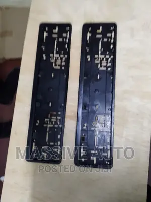 Set of Oblong Black Plastic Number Plates Holder