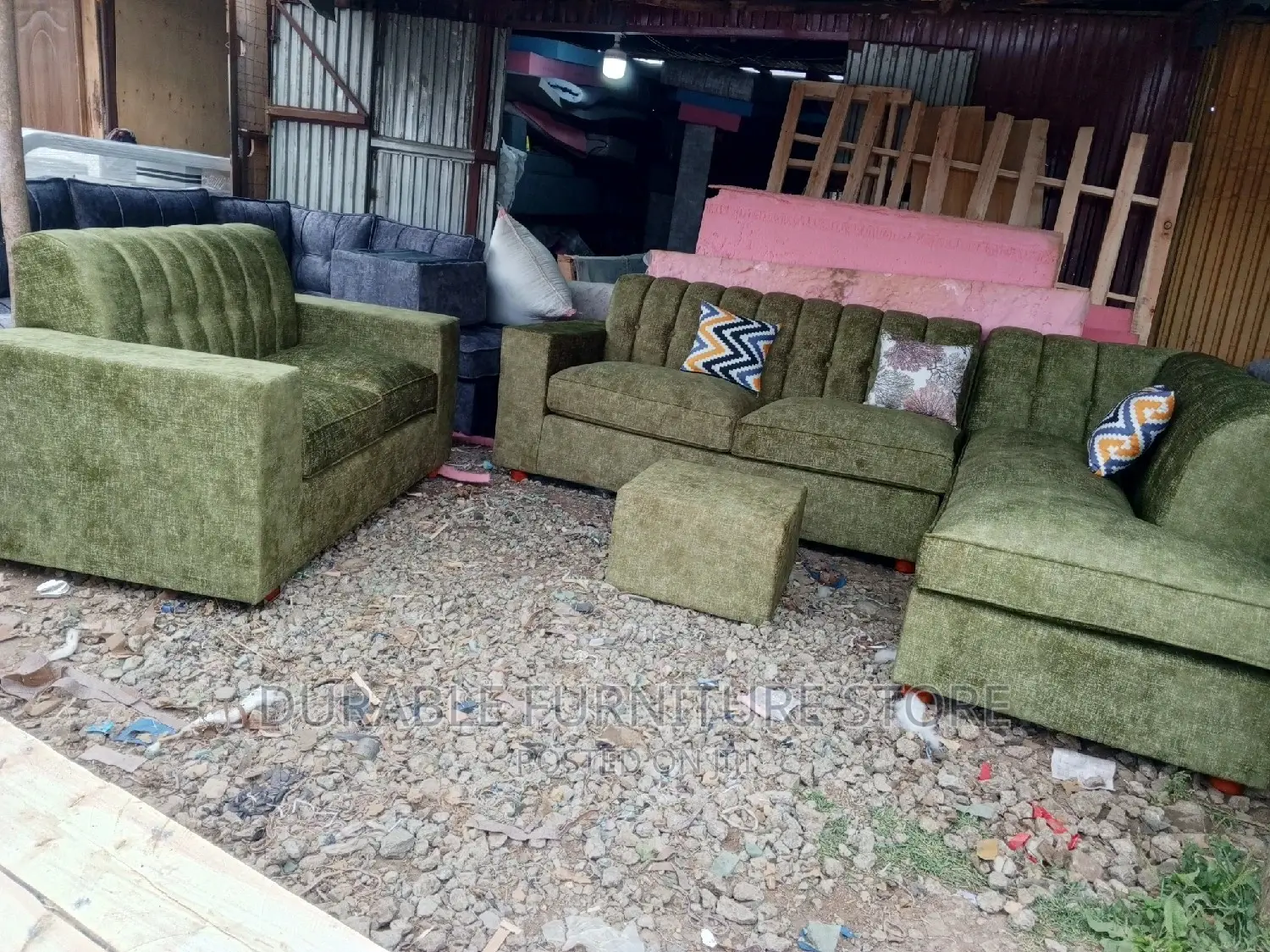7 Seater Sofa Green