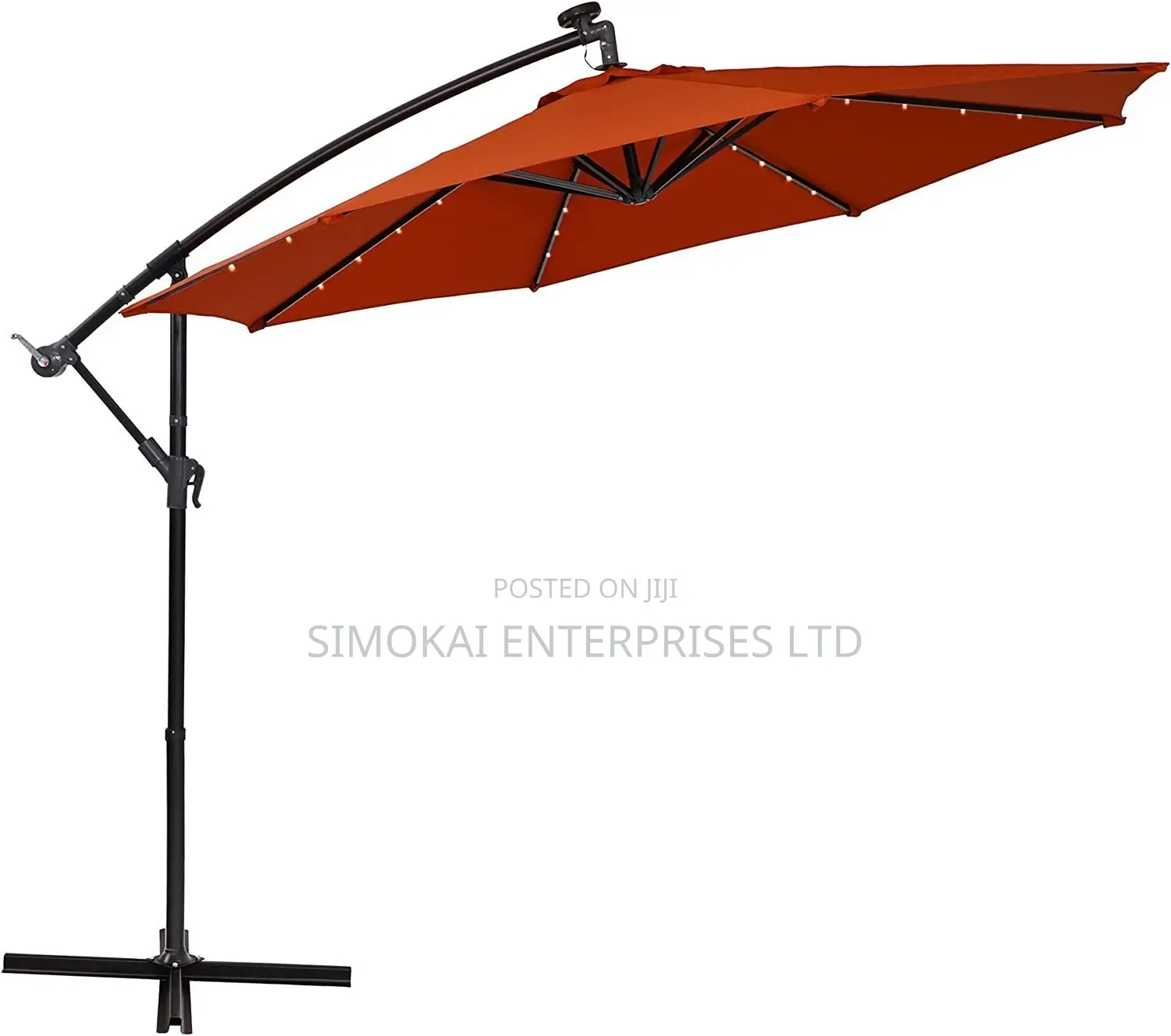 10ft Patio Umbrella With 32 PCS LED Lights Solar Powered