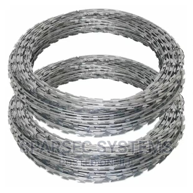 Double Galvanized Silver Razor Wire - main view