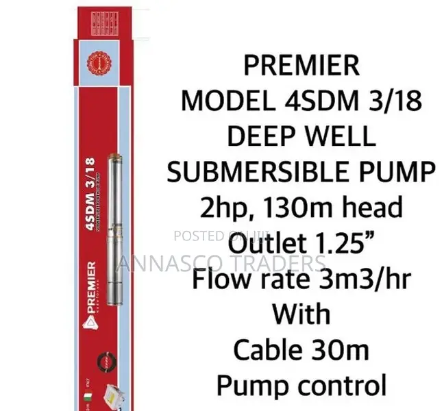 Newpremier 2 HP Submersible Pump With 30M Cable Pump Control