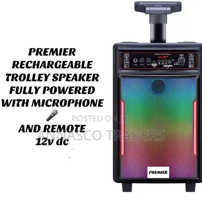 Premier 15 Inch Rechargeable Trolley Outdoor PA Speaker