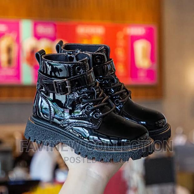 Wet Look Quality Kids Boots - thumbnail 3