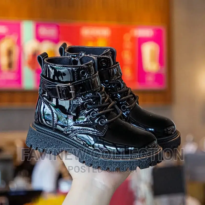 Wet Look Quality Kids Boots