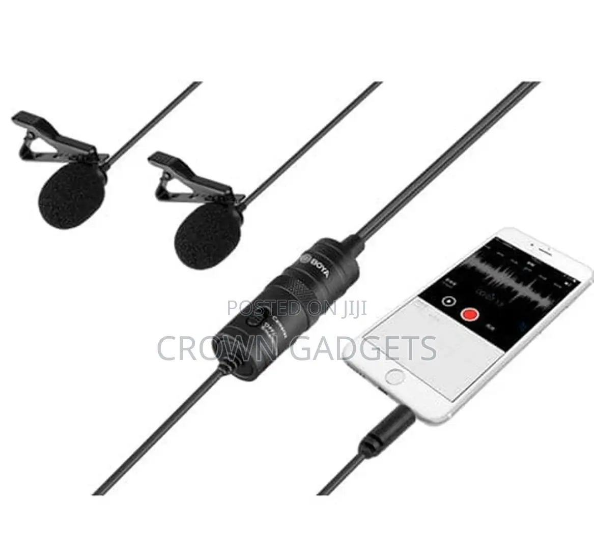 Single Dual Lavalier Microphone for Smartphones DSLR