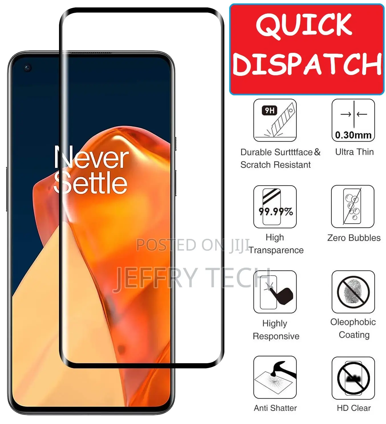 Oneplus 9 Pro Tempered Glass Screen Protector Full Coverage