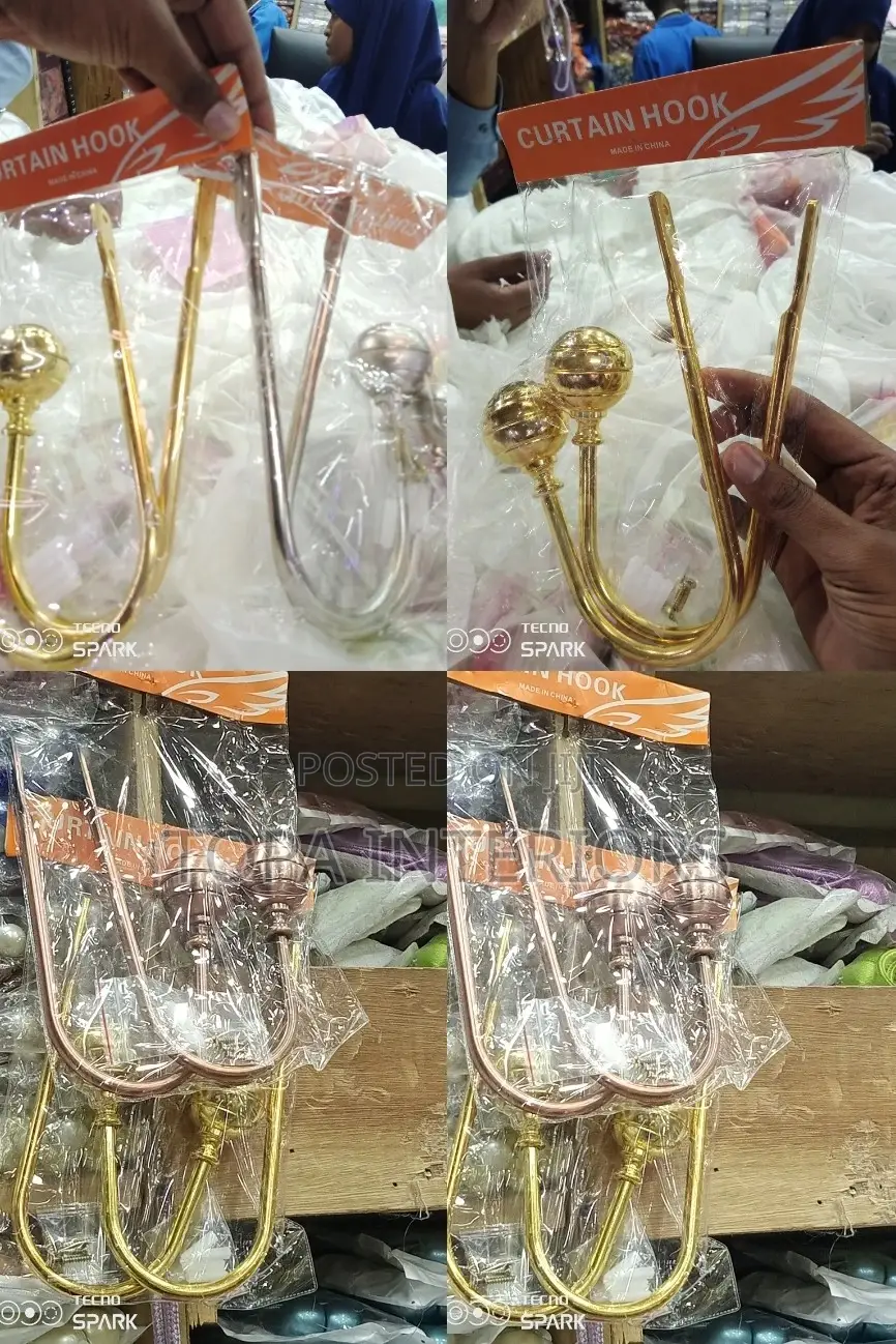 Beautiful Metallic Wall Curtain Holders Hooks
