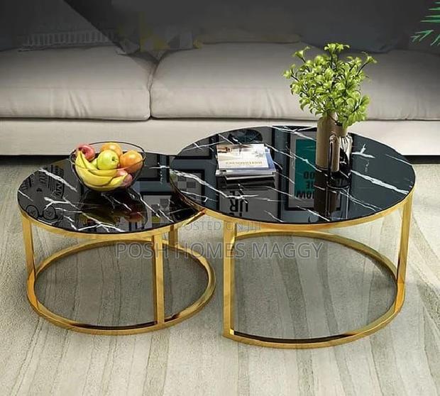 Nesting Coffee Table Marble Effect - main view