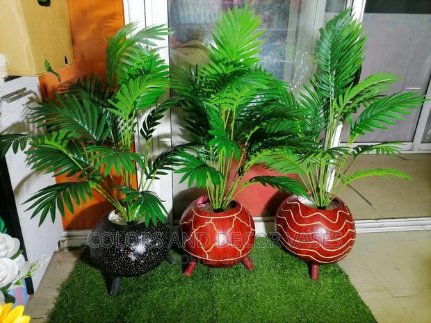 Calabash Home Decor With Artificial Palm Tree - main view