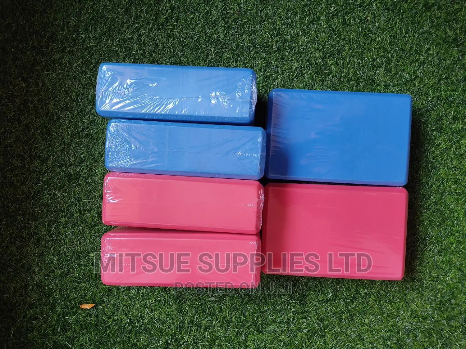 Half a Dozen Yoga Blocks Blue Red for Exercise