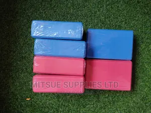 Half a Dozen Yoga Blocks Blue Red for Exercise