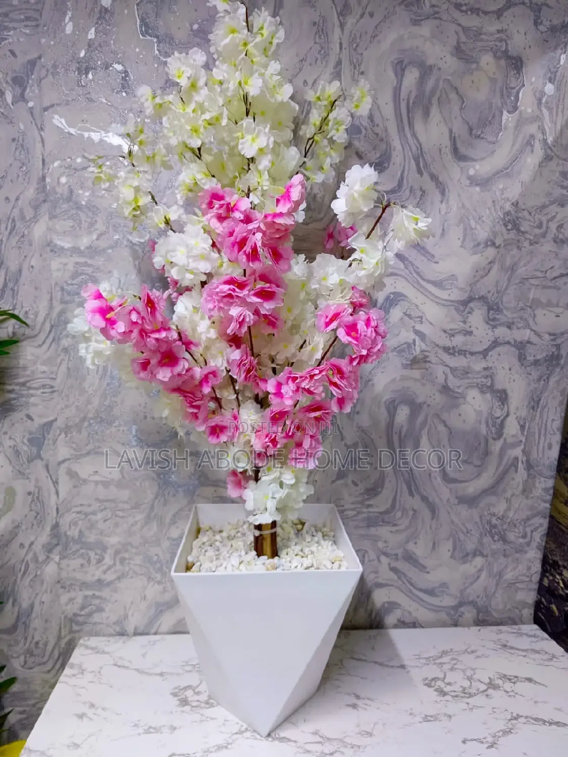 Luxurious White and Pink Cherry Blossom Plant