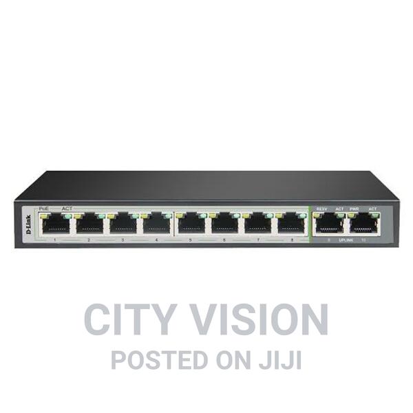 D-Link 8ge Poe+ 2ge Uplink 250m With 8 Poe Port Switch