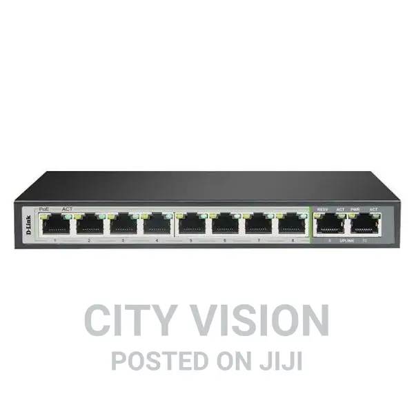 D-Link 8ge Poe+ 2ge Uplink 250m With 8 Poe Port Switch
