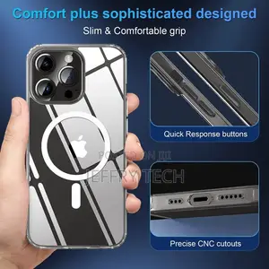 Apple iPhone 15 14 13 12 Pro Max Clear Case Slim Mag Magneti