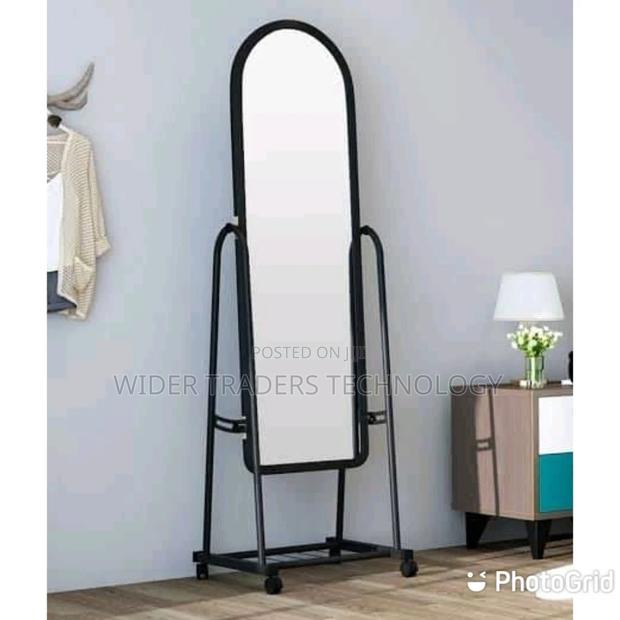 Free Standing Adjustable Mirror With Bottom Drawer - main view