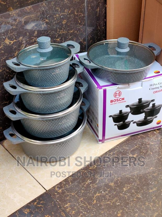 10pcs New Bosch Granite Coating Cookware Set Grey - main view