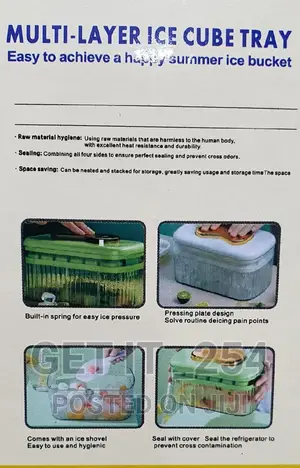 Multilayer 48 Grid Ice Cube Tray Box With Top Press Cover