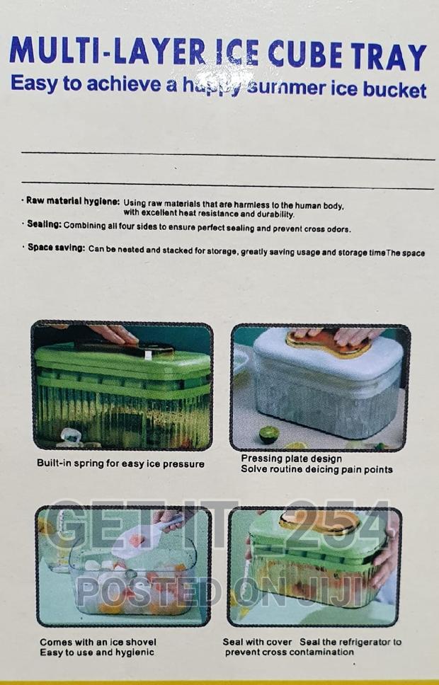 Multilayer 48 Grid Ice Cube Tray Box With Top Press Cover - thumbnail 4
