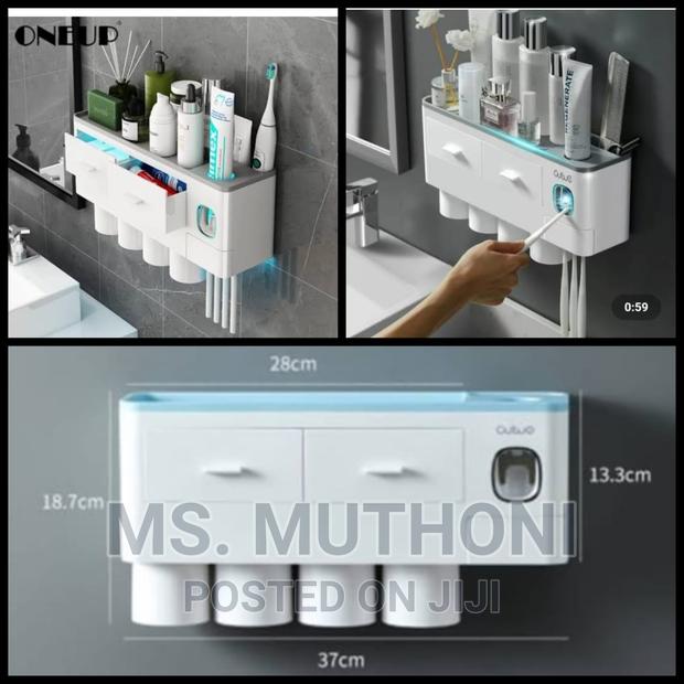 *4 Cups Luxury Toothbrush Holder With 2 Separate Drawers*
