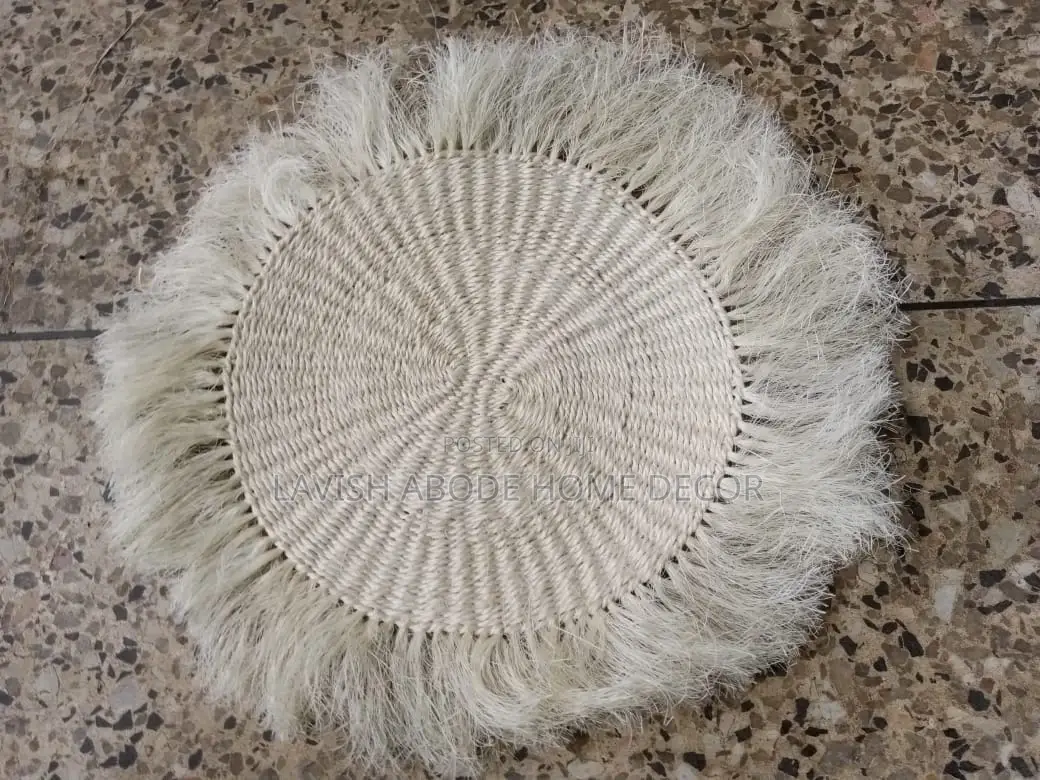 White Sisal Mats for Table and Wall Decor African Aesthetic