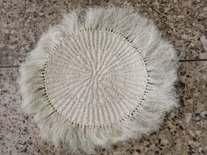 White Sisal Mats for Table and Wall Decor African Aesthetic