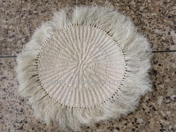 White Sisal Mats for Table and Wall Decor African Aesthetic