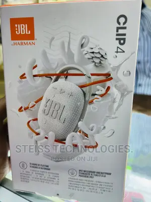 JBL Clip 4 Portable White Speaker