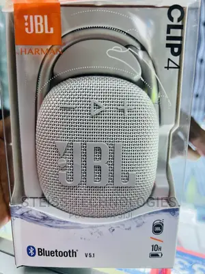 JBL Clip 4 Portable White Speaker