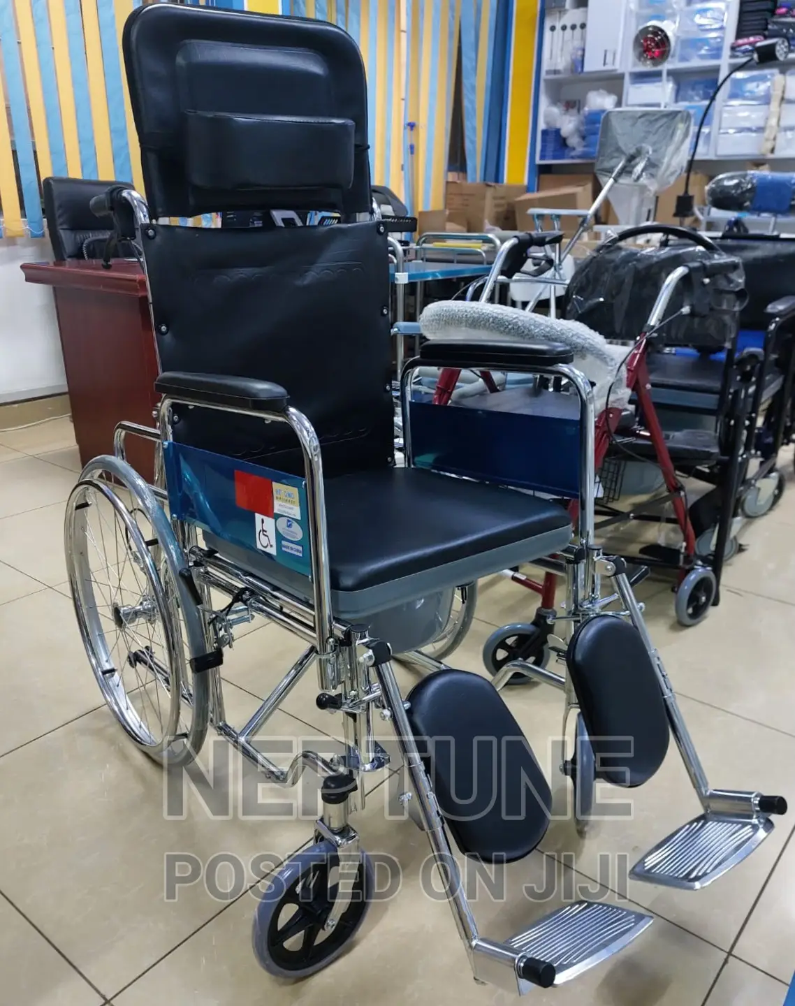 Reclining Commode Wheelchair