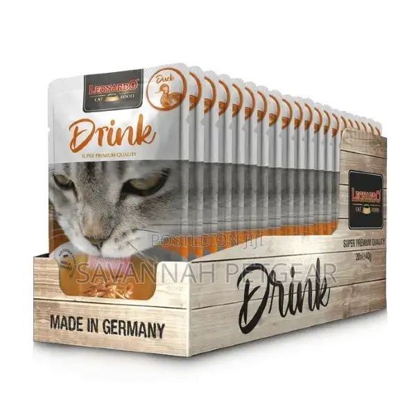 Leonardo Drink Duck Wet Cat Food - Pack of 20 Pouches
