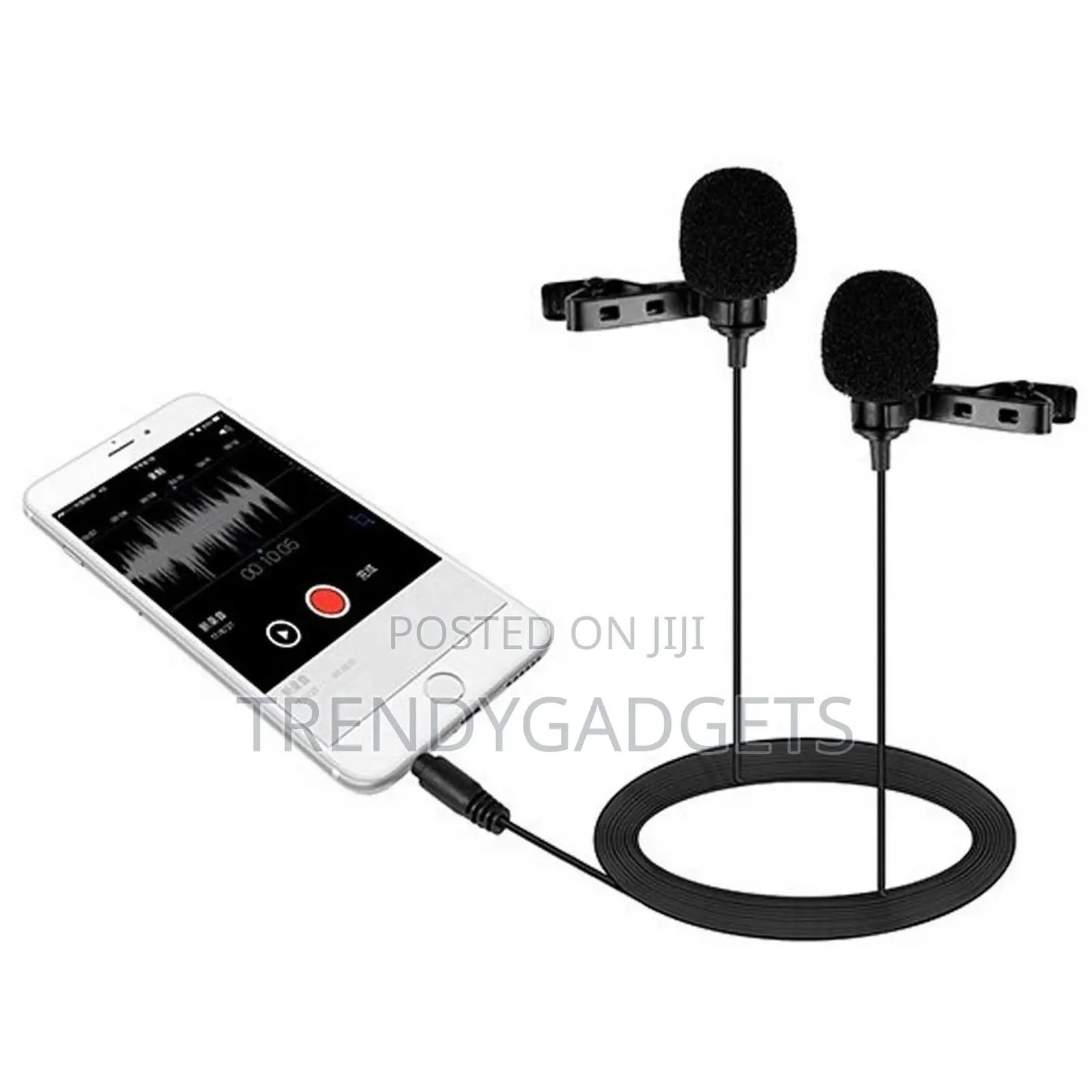 Dual-Head Lavalier Microphone Lapel Clip-On